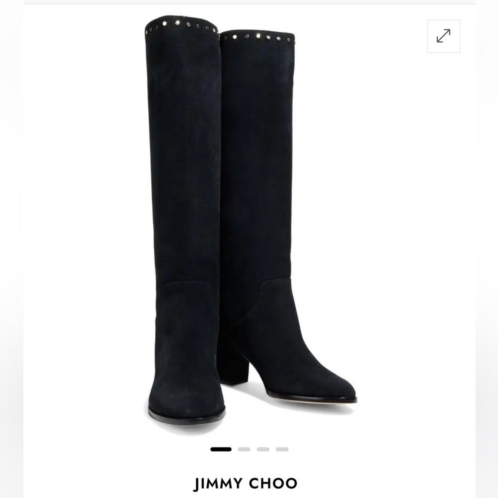 Jimmy Choo Monroe 65 Studded Suede Knees Boots